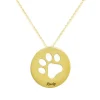 Paw Print Cutout Disc Pendant