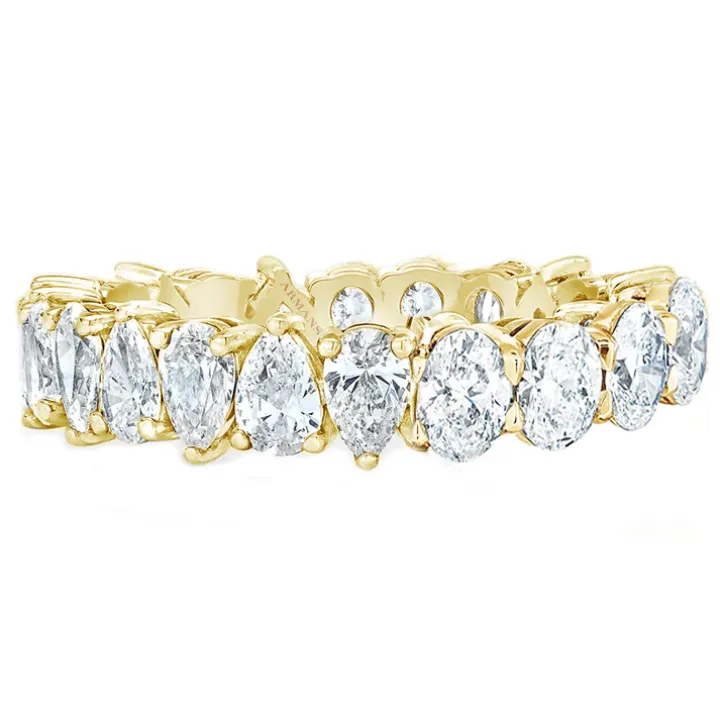 Pear and Oval Diamond Wedding Band