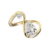 Pear and Round Diamond Twist Ring
