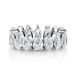 Pear Crown Eternity Band