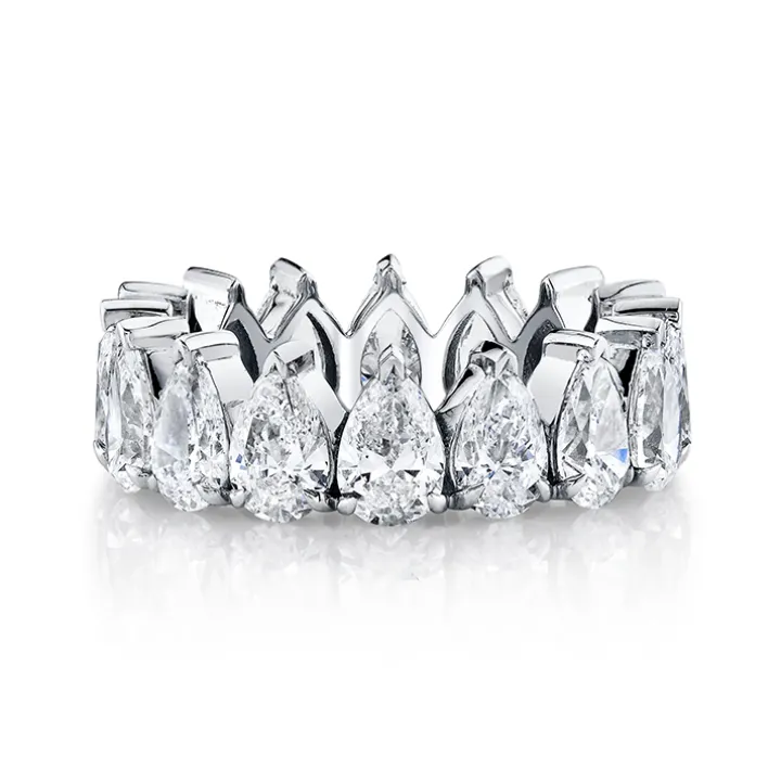Pear Crown Eternity Band