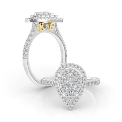 Pear Double Halo Engagement Ring