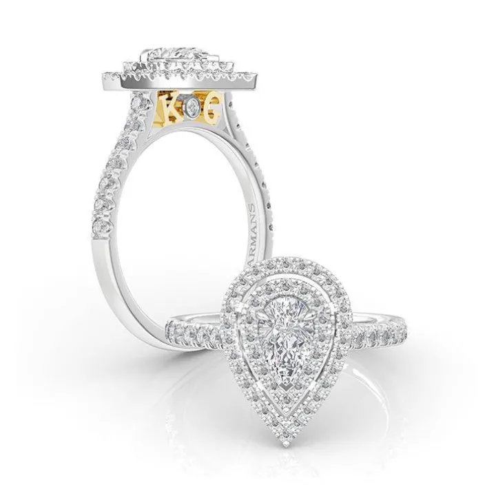 Pear Double Halo Engagement Ring