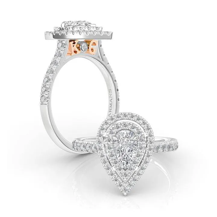 Pear Double Halo Engagement Ring