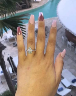 Pear Halo Engagement Ring
