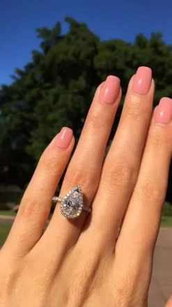 Pear Halo Engagement Ring