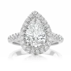Pear Halo Lab Grown Engagement Ring
