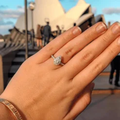Pear Halo Lab Grown Engagement Ring