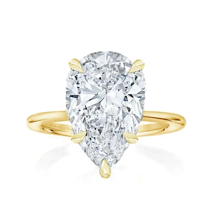 Pear Madison Lab Grown 5 Claw Engagement Ring