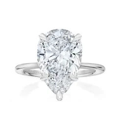 Pear Madison Lab Grown 5 Claw Engagement Ring