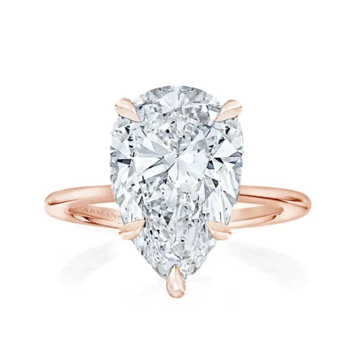 Pear Madison Lab Grown 5 Claw Engagement Ring