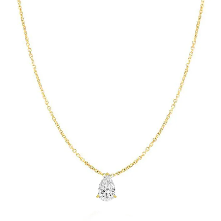 Pear Solitaire Diamond Pendant