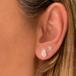 Pear Solitaire Diamond Studs