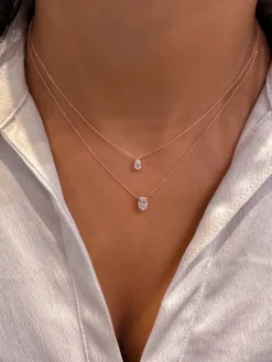 Pear Solitaire Lab Grown Diamond Pendant