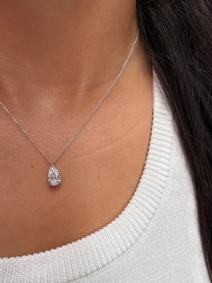 Pear Solitaire Lab Grown Diamond Pendant