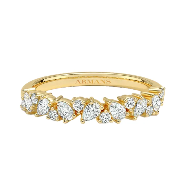 Pear to Round Diamond Symphony Ring