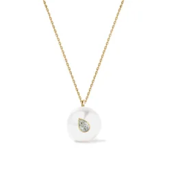 Pearl Bezel Set Pear Oasis Necklace
