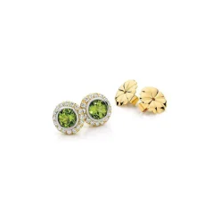 Peridot Diamond Studs