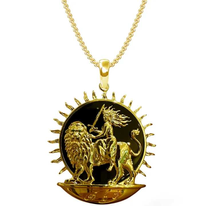 Persian Woman Life Freedom Lion Sun Necklace Chain Necklace