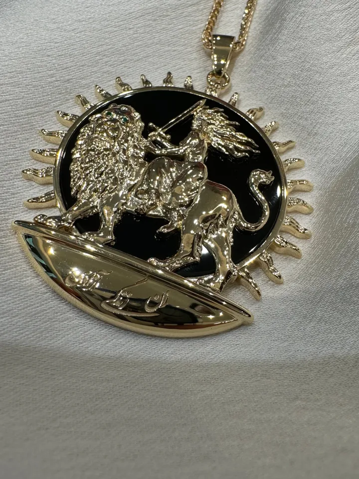 Persian Woman Life Freedom Lion Sun Necklace Chain Necklace