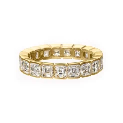 Petite Asscher Bezel Set Wedding Band