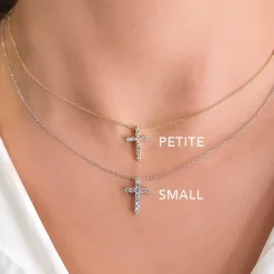 Petite Diamond Cross Necklace