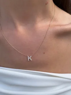 Petite Diamond Initial Letter Pendant