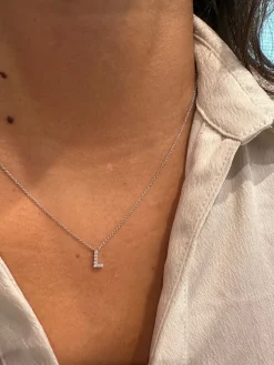 Petite Diamond Initial Letter Pendant
