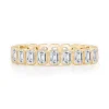 Petite Emerald Bezel Set Wedding Band