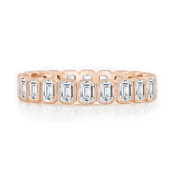 Petite Emerald Bezel Set Wedding Band