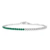 Petite Half Diamond & Half Green Emerald Tennis Bracelet
