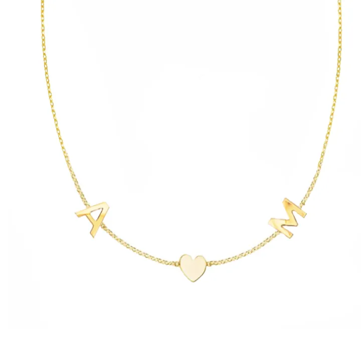 Petite Multi Initial Heart Necklace