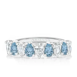 Petite Pear Half Band Gender Reveal Ring