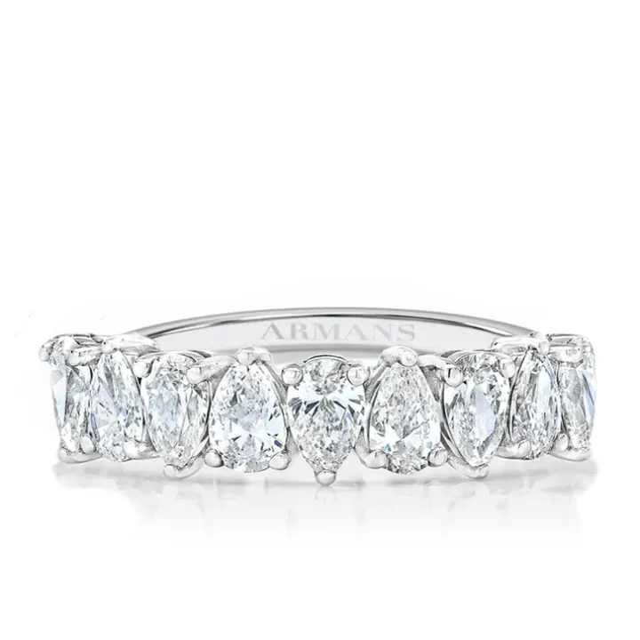 Petite Pear Half Diamond Band