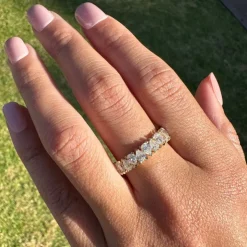 Petite Pear Half Diamond Band