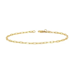 Petite Solid Gold Paper Clip Bracelet