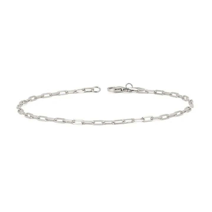 Petite Solid Gold Paper Clip Bracelet