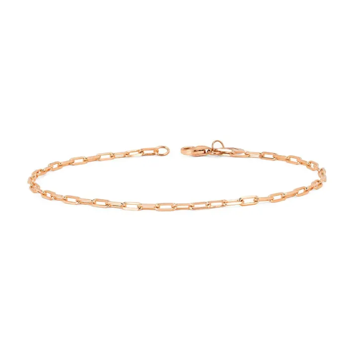 Petite Solid Gold Paper Clip Bracelet
