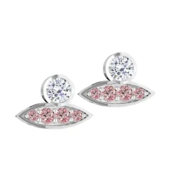 Pink Diamond Leaf Earrings