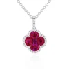 Pink Sapphire Diamond Clover Necklace
