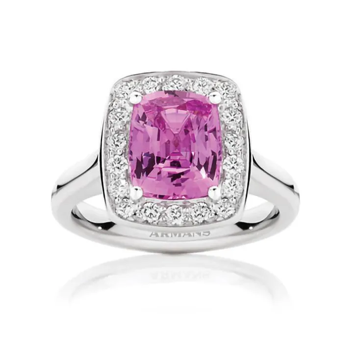 Pink Sapphire Engagement Ring