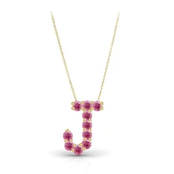 Pink Sapphire Initial Pendant