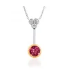 Pink Sapphire Rose Pendant