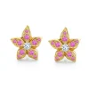 Pink Sapphire Star Earrings