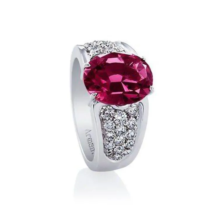 Pink Tourmaline Diamond Ring