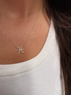 Pisces Diamond Zodiac Necklace