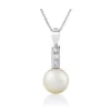 Princess Diamond Pearl Pendant