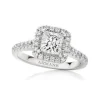 Princess Halo Engagement Ring