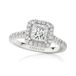 Princess Halo Engagement Ring