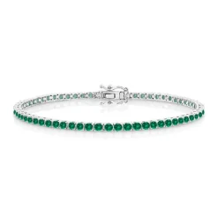 4-Prong Green Emerald Tennis Bracelet